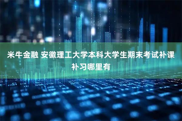 米牛金融 安徽理工大学本科大学生期末考试补课补习哪里有