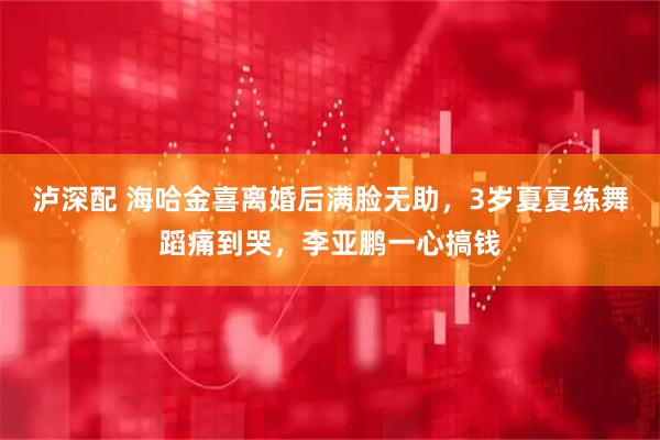 泸深配 海哈金喜离婚后满脸无助，3岁夏夏练舞蹈痛到哭，李亚鹏一心搞钱
